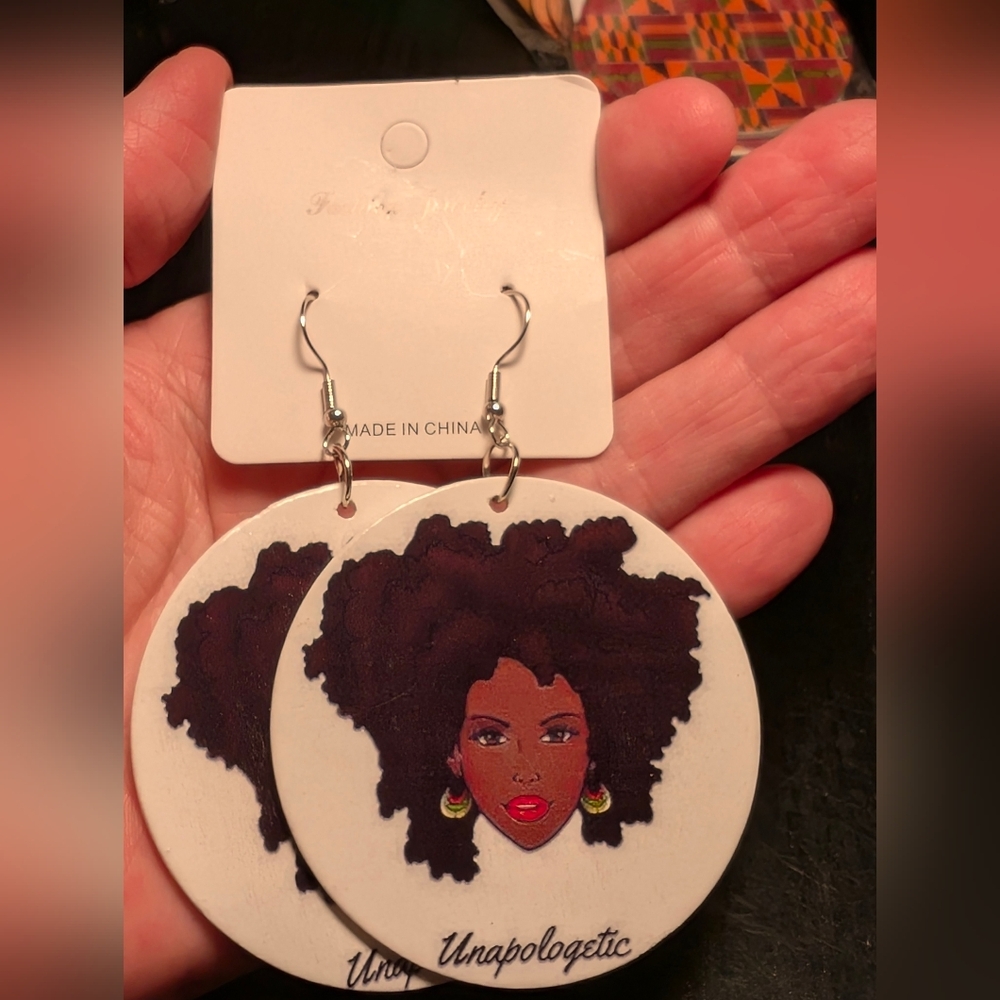 Unapologetic Confidence: Oversized Afrocentric Wooden Dangle Earrings